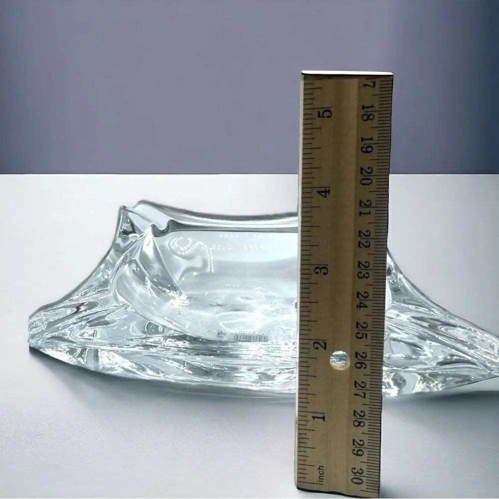 Deluxe Clear Glass Ashtray l Square 4x4 l NIB